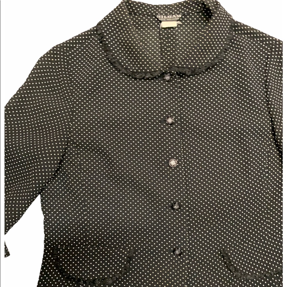 Siloam polka dot button down blouse